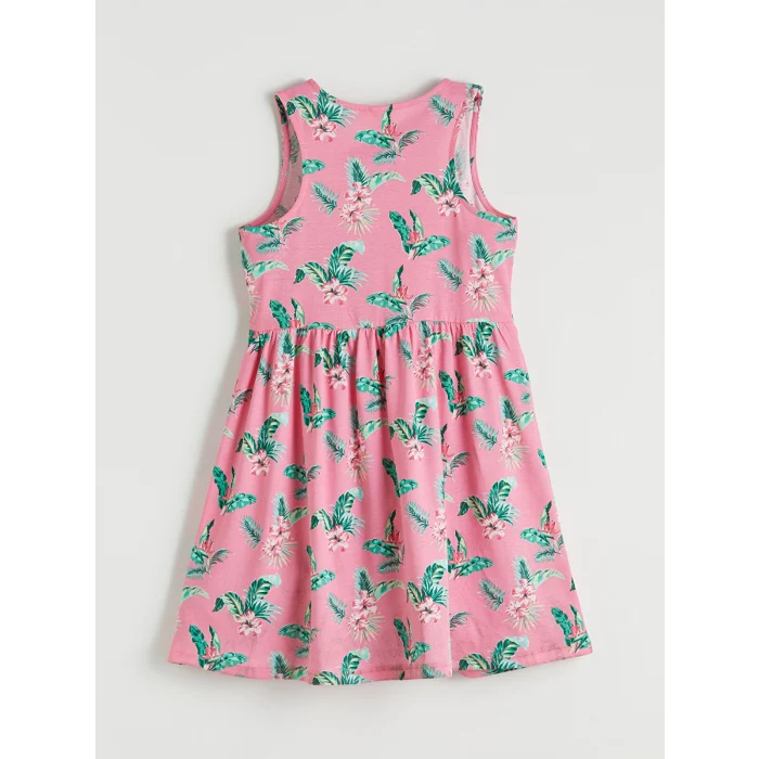 LCW Kids Pembe Desenli Kız Çocuk Elbise