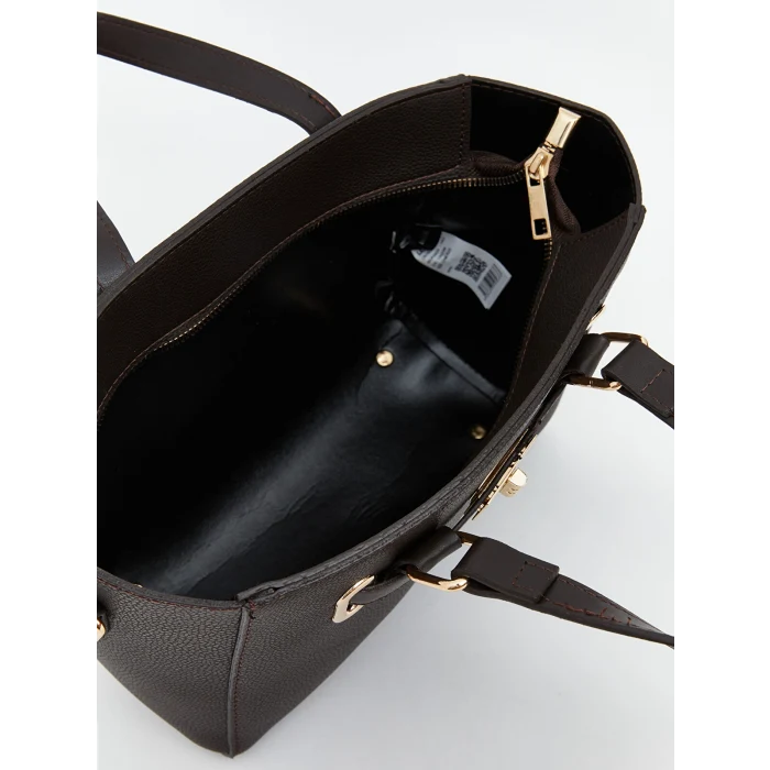 LCW ACCESSORIES Kahverengi Deri Görünümlü Kadın Omuz Çantası