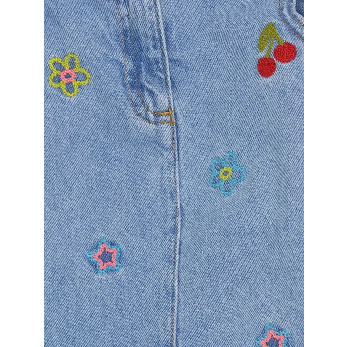 LCW Kids İndigo Nakışlı Kız Çocuk Etek
