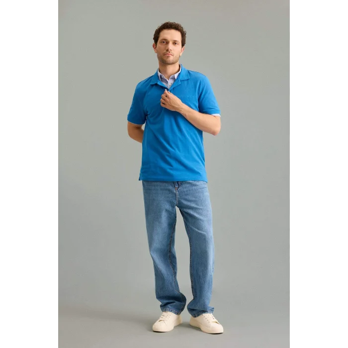 Defacto G8470AXNM28 Mavi %100 Pamuk Baggy Fıt Jean Pantolon