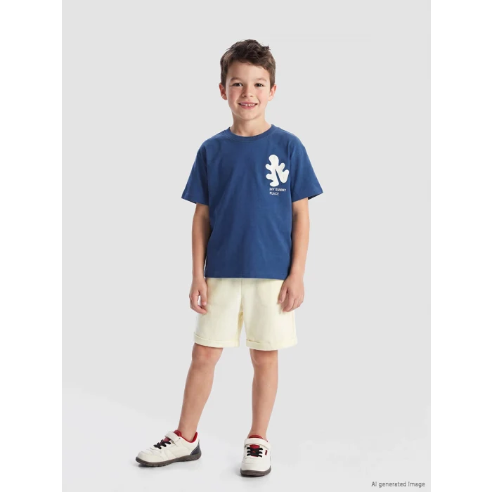 LCW Kids Lacivert Baskılı Erkek Çocuk Takım