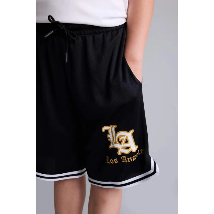 Defacto G9920A8WT36 Beyaz NBA Los Angales Lakers Lisanslı Mesh Forma Kumaş 2li Mor Beyaz Takım Erkek Çocuk