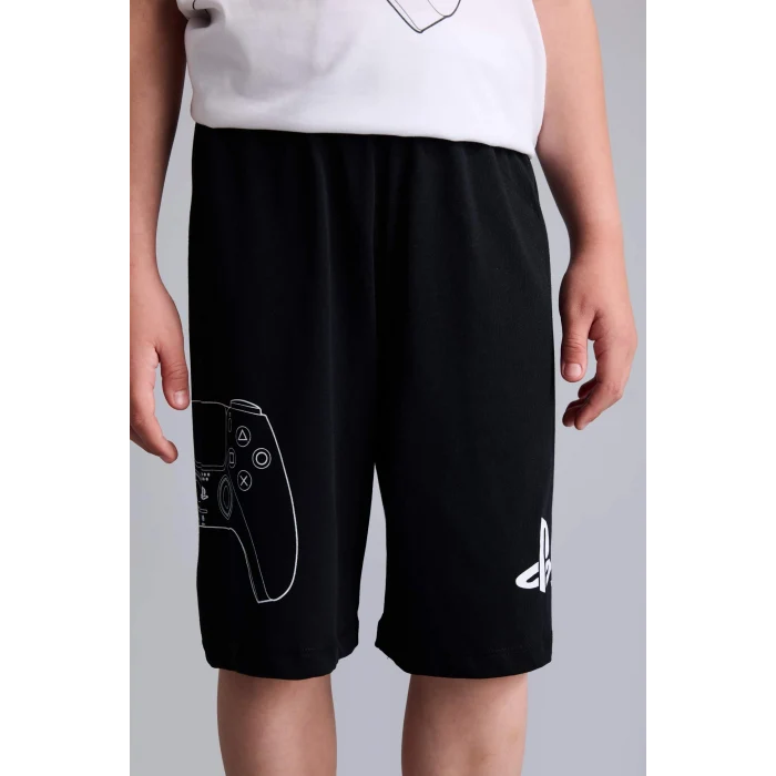 Defacto H8202A8WT34 Beyaz %100 Pamuk PlayStatıon Lisanslı Regular Fıt 2li Beyaz Pijama Takımı Erkek Çocuk