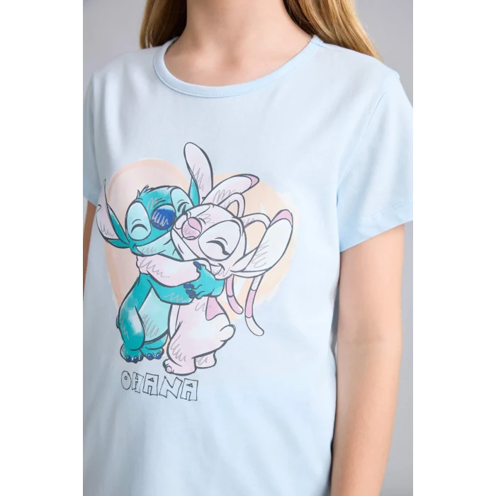 Defacto E6241A8BE773 Mavi %100 Pamuk Pijama Takımı Dinozor Baskılı Uzun Kollu Üst Beli Lastikli Uzun Alt Erkek Bebek
