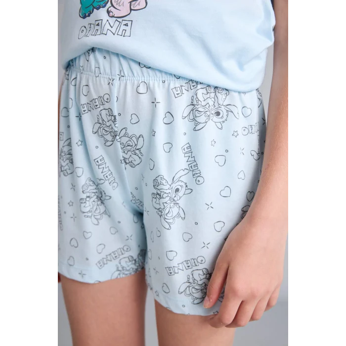 Defacto E6241A8BE773 Mavi %100 Pamuk Pijama Takımı Dinozor Baskılı Uzun Kollu Üst Beli Lastikli Uzun Alt Erkek Bebek