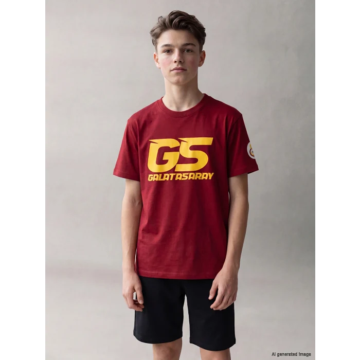 LCW Kids Kırmızı Galatasaray Baskılı Erkek Çocuk Tişört