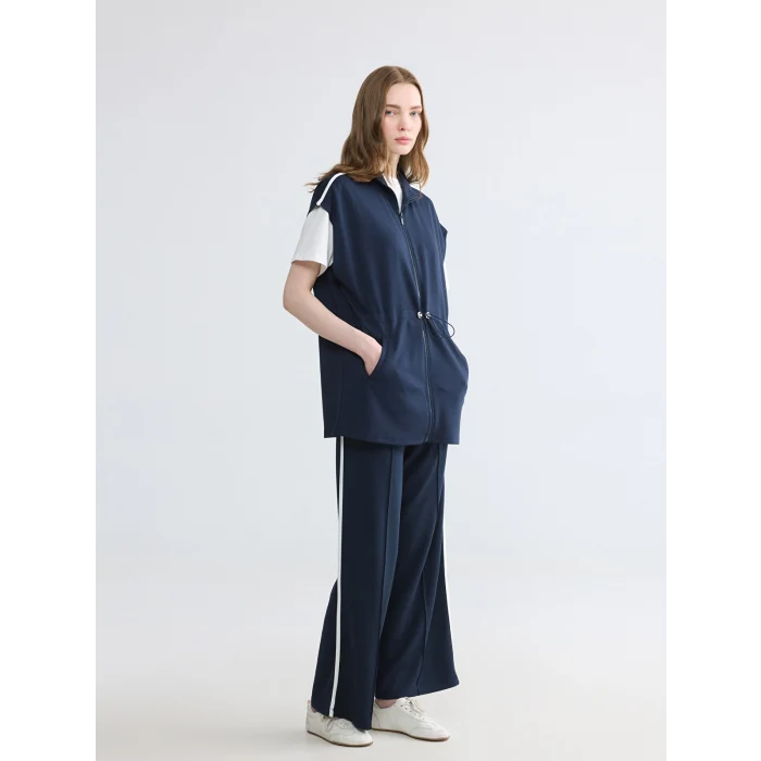 LCW Modest Lacivert Beli Lastikli Soft Touch Kadın Eşofman Altı