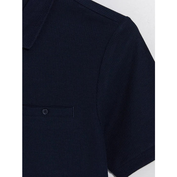 LCWAIKIKI Classic Lacivert Polo Yaka Dokulu Erkek Tişört