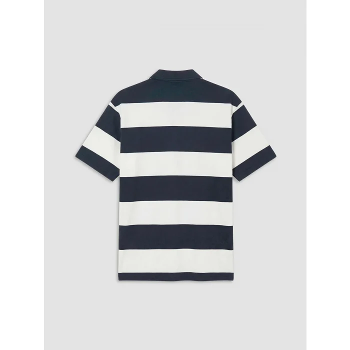 XSIDE Lacivert Polo Yaka Çizgili Penye Erkek Tişört