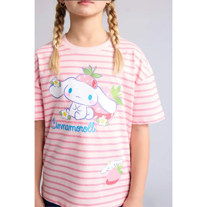 Defacto H3483A8PN238 Pembe %100 Pamuk My Melody Relax Fıt Bisiklet Yaka Kısa Kollu Tişört Kız Çocuk