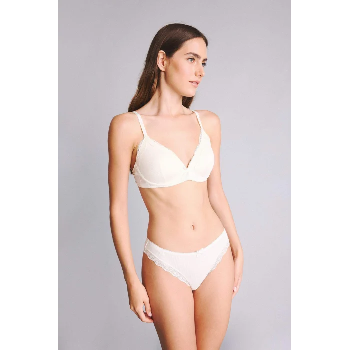 Defacto F6615AXER98 Ekru Micro Kaplı Dolgusuz Balensiz Bralet