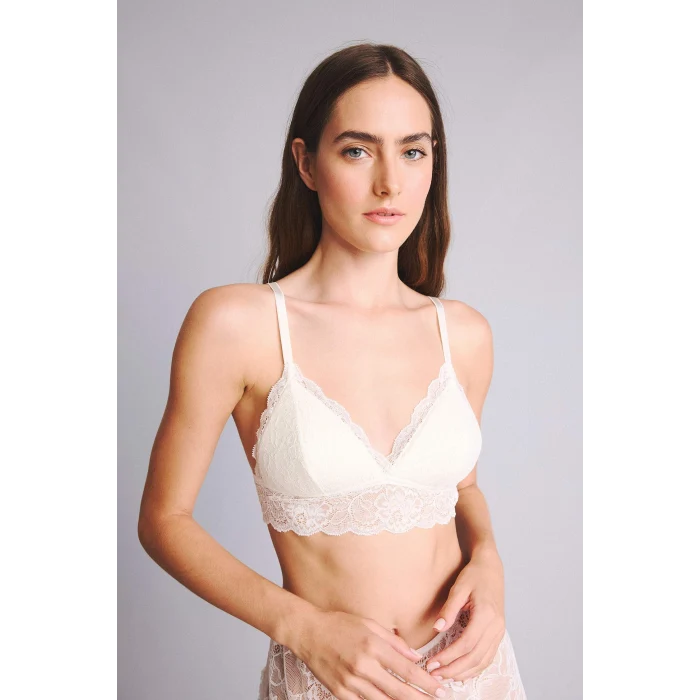 Defacto D7843AXWT16 Beyaz Dantelli Kaplı Pedli Balensiz Bralet