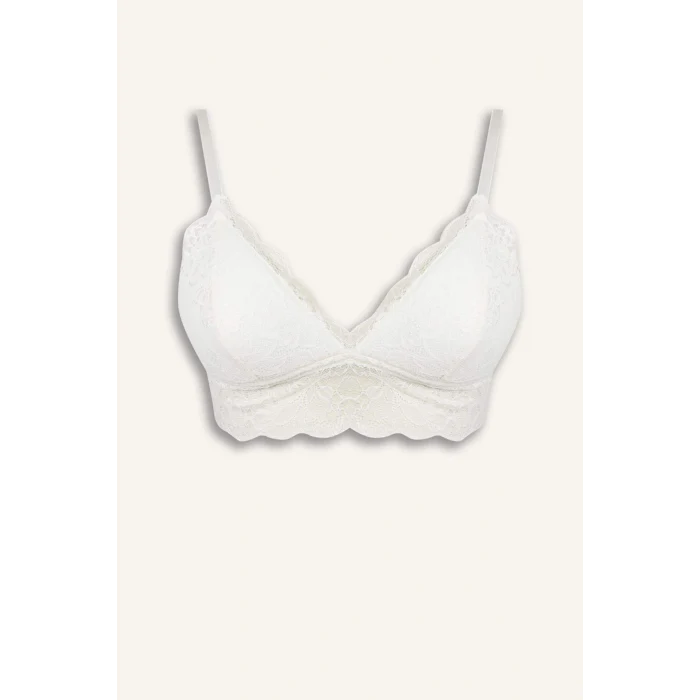 Defacto D7843AXWT16 Beyaz Dantelli Kaplı Pedli Balensiz Bralet