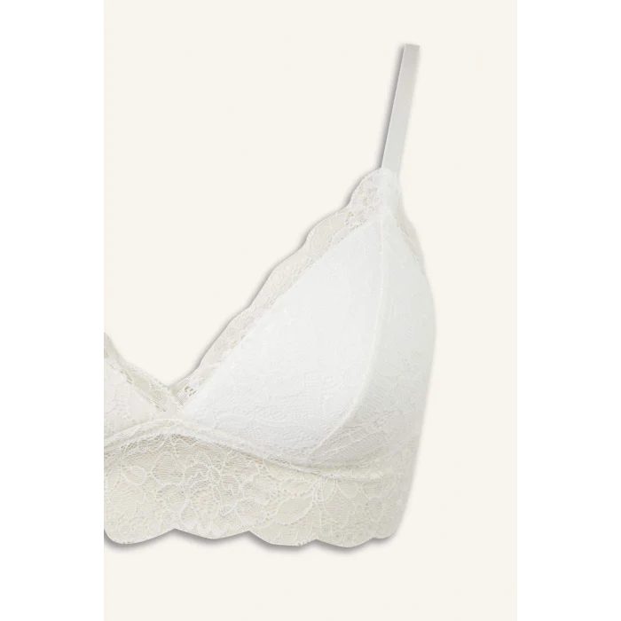 Defacto D7843AXWT16 Beyaz Dantelli Kaplı Pedli Balensiz Bralet