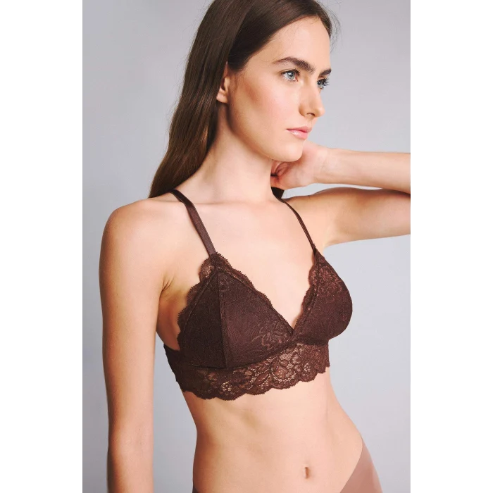 Defacto D7843AXBN318 Kahve Dantelli Kaplı Pedli Balensiz Bralet
