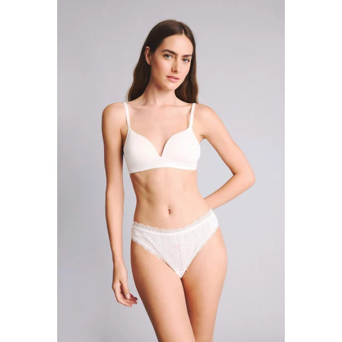 Defacto H7786AXWT16 Beyaz %100 Pamuk Dantel Detaylı 3lü Külot Set