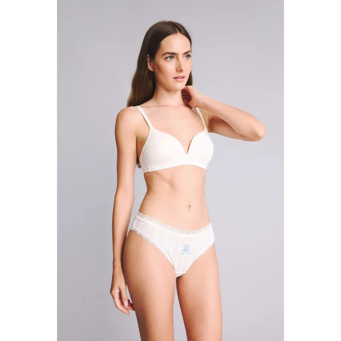 Defacto H7786AXWT16 Beyaz %100 Pamuk Dantel Detaylı 3lü Külot Set