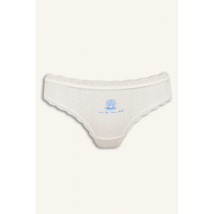 Defacto H7786AXWT16 Beyaz %100 Pamuk Dantel Detaylı 3lü Külot Set