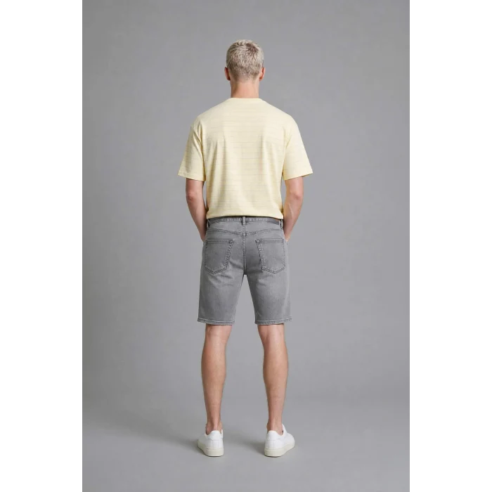 Defacto G8664AXNM55 Gri Regular Fıt Jean Bermuda Şort