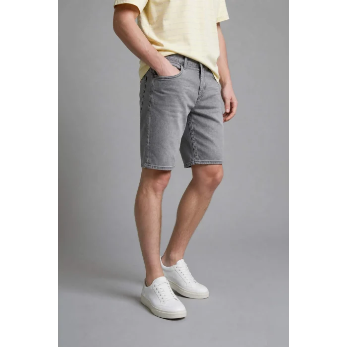 Defacto G8664AXNM55 Gri Regular Fıt Jean Bermuda Şort