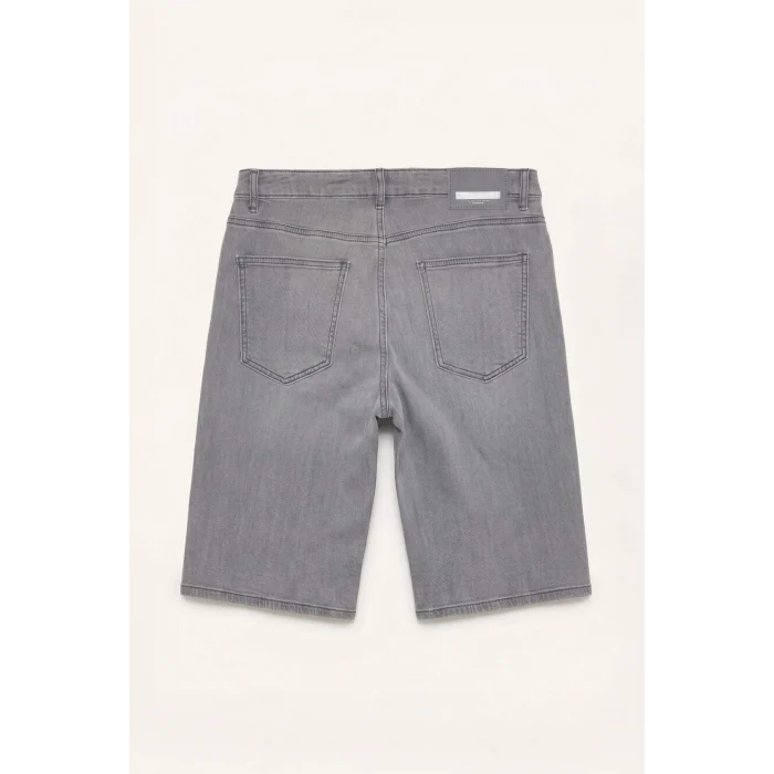 Defacto G8664AXNM55 Gri Regular Fıt Jean Bermuda Şort