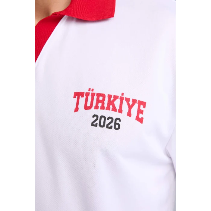 Defacto I1703AXWT34 Beyaz Boxy Fıt Polo Yaka Baskılı Kısa Kollu Polo Tişört