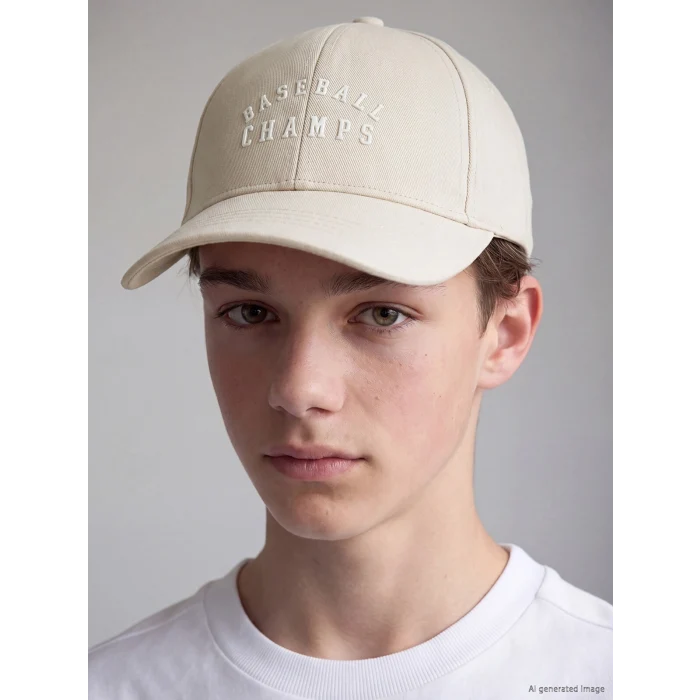 LCW ACCESSORIES Gri Yazı Nakışlı Erkek Çocuk Kep Şapka