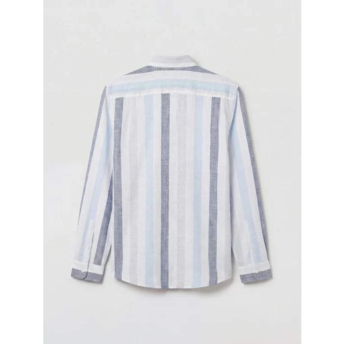 SOUTHBLUE Mavi Regular Fit Çizgili Poplin Erkek Gömlek