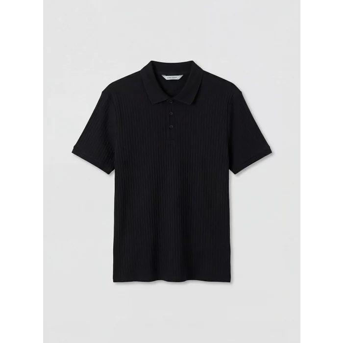 LCW Vision Siyah Polo Yaka Erkek Triko Tişört