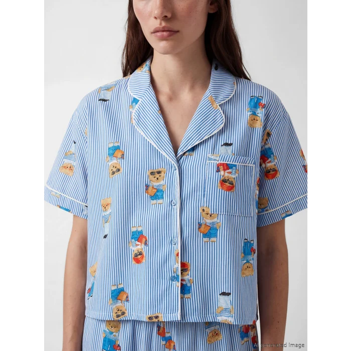 LCW DREAM Ekru Ayı Teddy Baskılı Kadın Pijama Takım