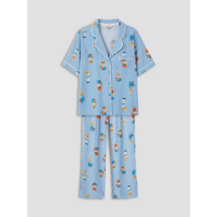 LCW DREAM Ekru Ayı Teddy Baskılı Kadın Pijama Takım