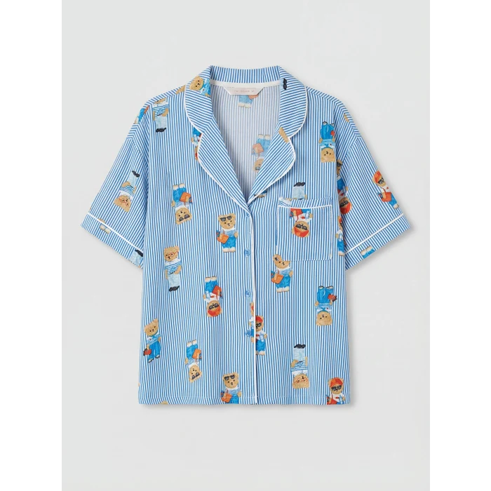 LCW DREAM Ekru Ayı Teddy Baskılı Kadın Pijama Takım