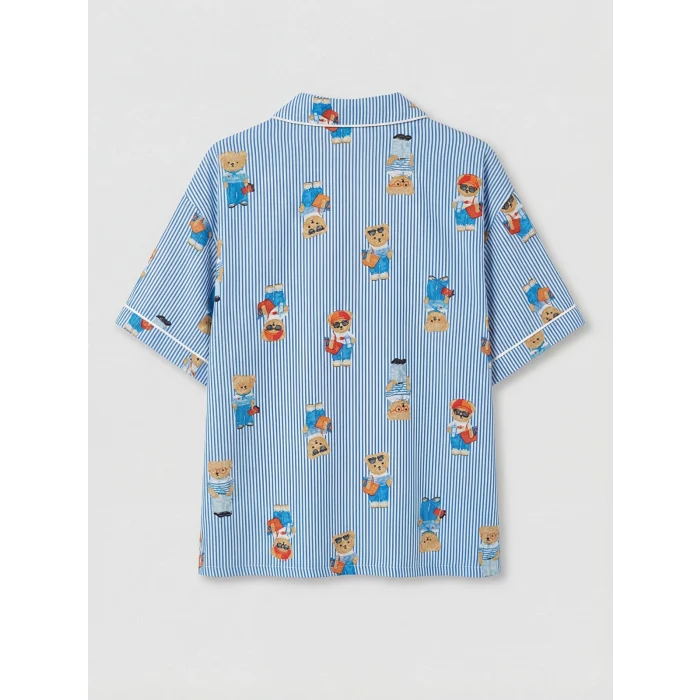 LCW DREAM Ekru Ayı Teddy Baskılı Kadın Pijama Takım