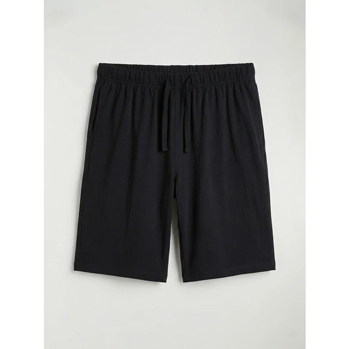 LC WAIKIKI Gri Bisiklet Yaka Teddy Baskılı Erkek Şortlu Pijama Takımı