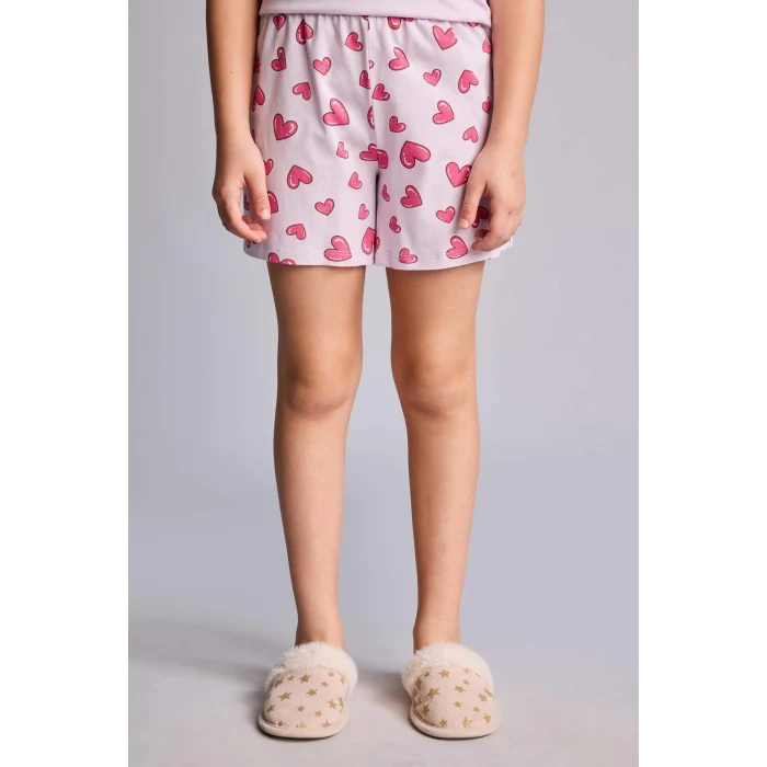 Defacto H8359A8PN256 Pembe %100 Pamuk Regular Fıt 2li Pijama Takımı Kız Çocuk