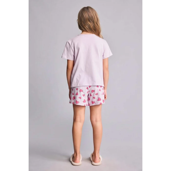 Defacto H8359A8PN256 Pembe %100 Pamuk Regular Fıt 2li Pijama Takımı Kız Çocuk