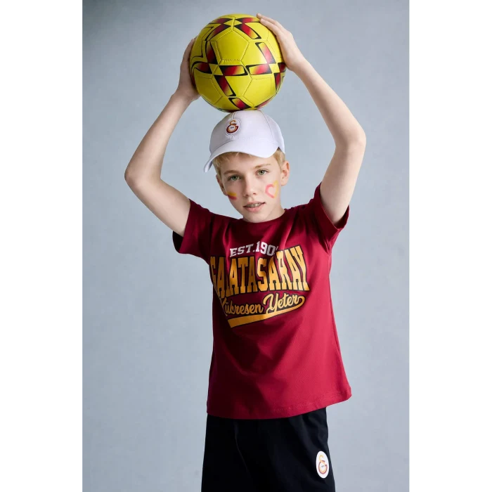 Defacto H7340A8RD119 Kırmızı %100 Pamuk Galatasaray Kısa Kollu Pijama Üstü Şort Pijama Alt 2li Pijama Takımı Erkek Çocuk