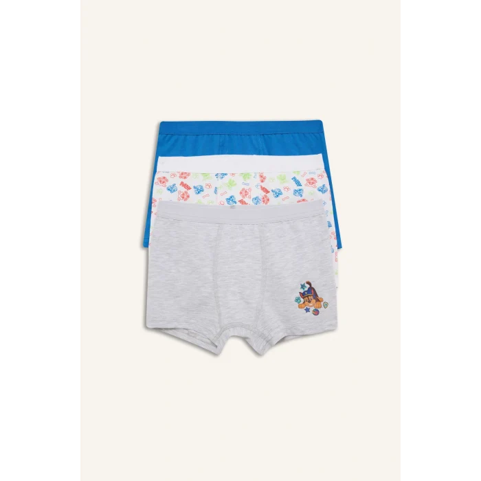 Defacto C2901A8BE43 Mavi Paw Patrol Lisanslı Desenli 3lü Mavi Boxer Erkek Çocuk