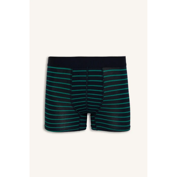 Defacto T4935AZNV135 Lacivert Regular Fıt Çizgili 3lü Lacivert Boxer Seti