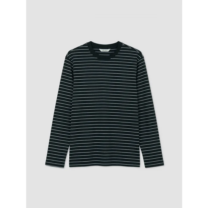 LCW Vision Lacivert Bisiklet Yaka Çizgili Erkek Sweatshirt