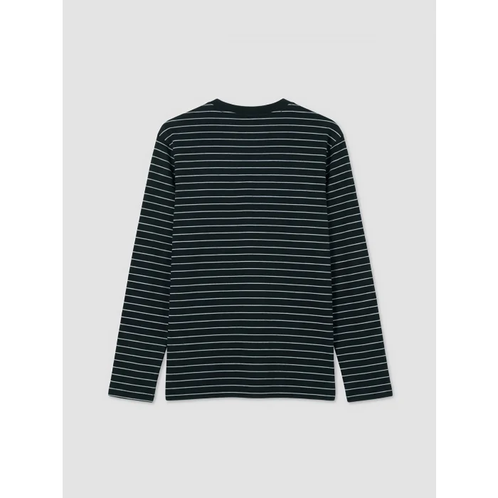 LCW Vision Lacivert Bisiklet Yaka Çizgili Erkek Sweatshirt