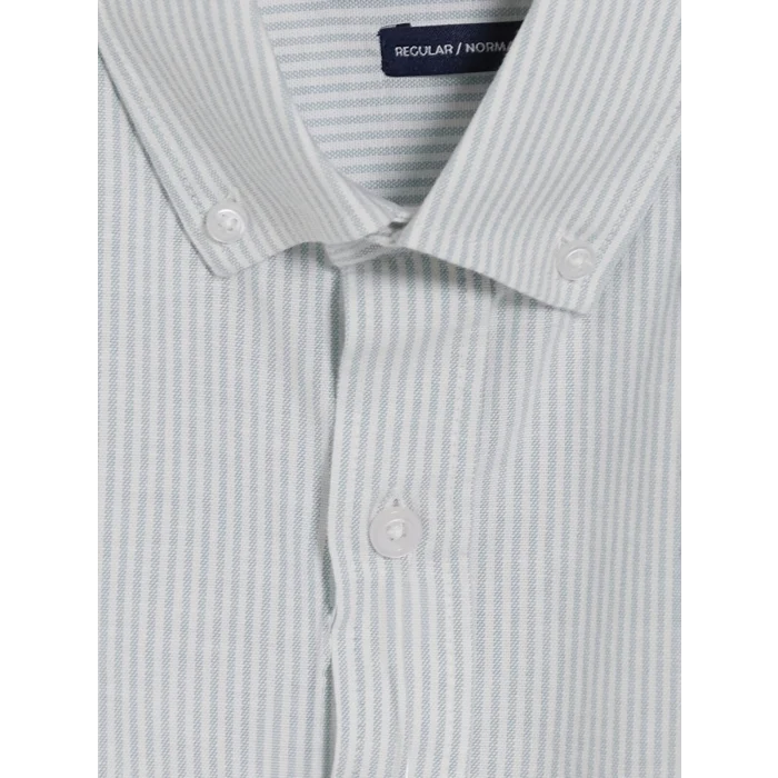 LCWAIKIKI Classic Yeşil Regular Fit Çizgili Erkek Gömlek