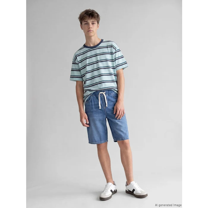 LCW Kids İndigo Erkek Çocuk Jean Bermuda Şort