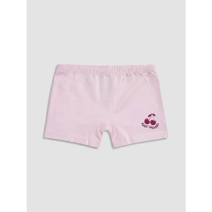 LCW Kids Ekru Baskılı Kız Çocuk Boxer 3lü