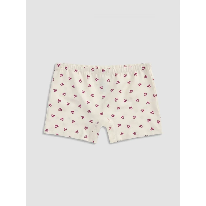 LCW Kids Ekru Baskılı Kız Çocuk Boxer 3lü