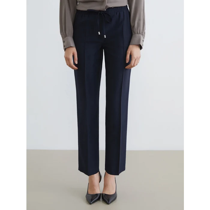 LCW Modest Lacivert Beli Lastikli Havuç Kesim Kadın Pantolon