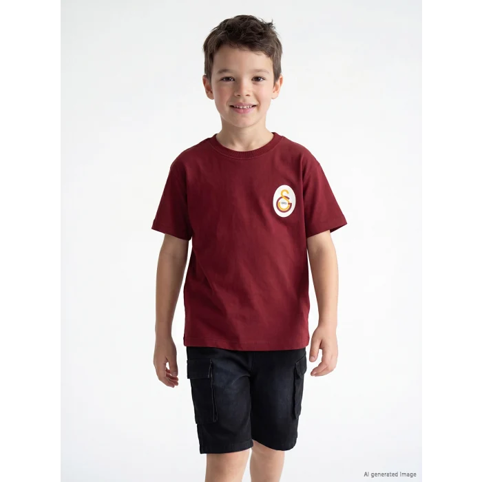 LCW Kids Kırmızı Galatasaray Baskılı Erkek Çocuk Tişört