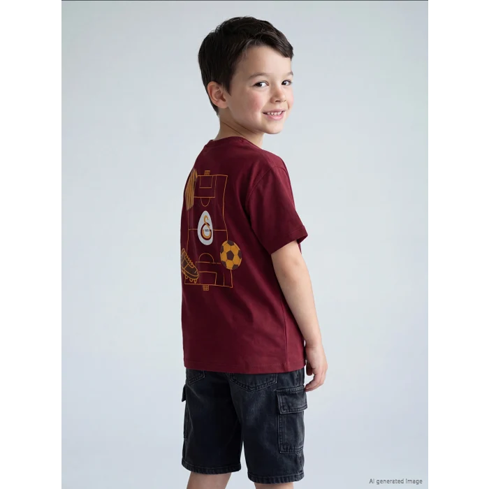 LCW Kids Kırmızı Galatasaray Baskılı Erkek Çocuk Tişört