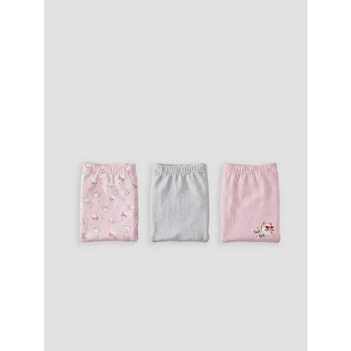 LCW Kids Pembe Baskılı Kız Çocuk Boxer 3lü