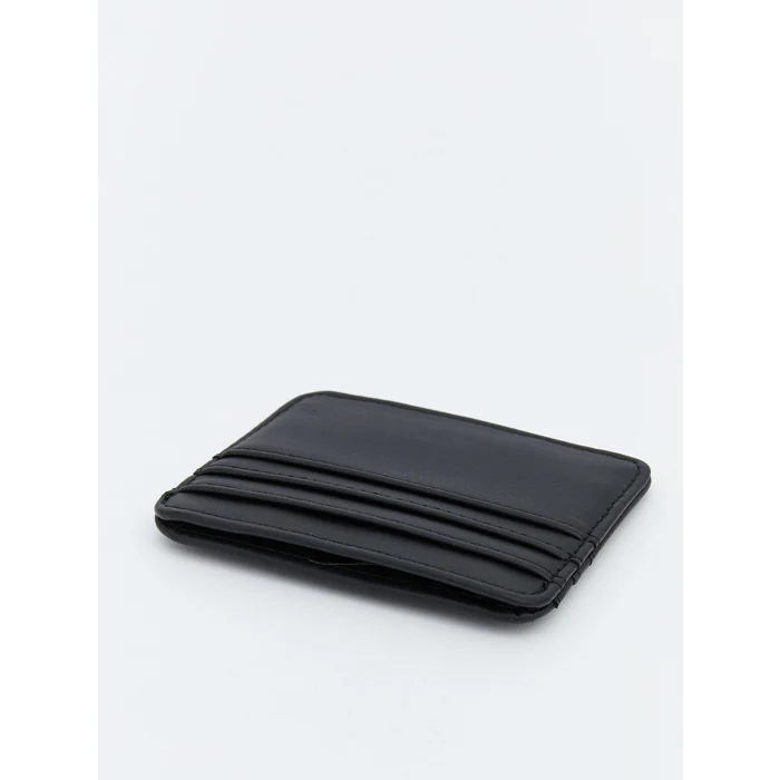 LCW ACCESSORIES Siyah Deri Görünümlü Erkek Kartlık